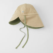 Chapeau de soleil réversible UPF 50+ Olive Green/Sandy Beach - Cloby