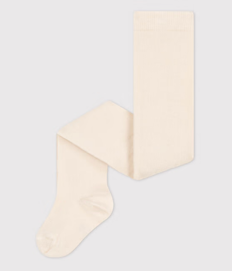 Marshmallow baby plain cotton jersey tights - Petit Bateau