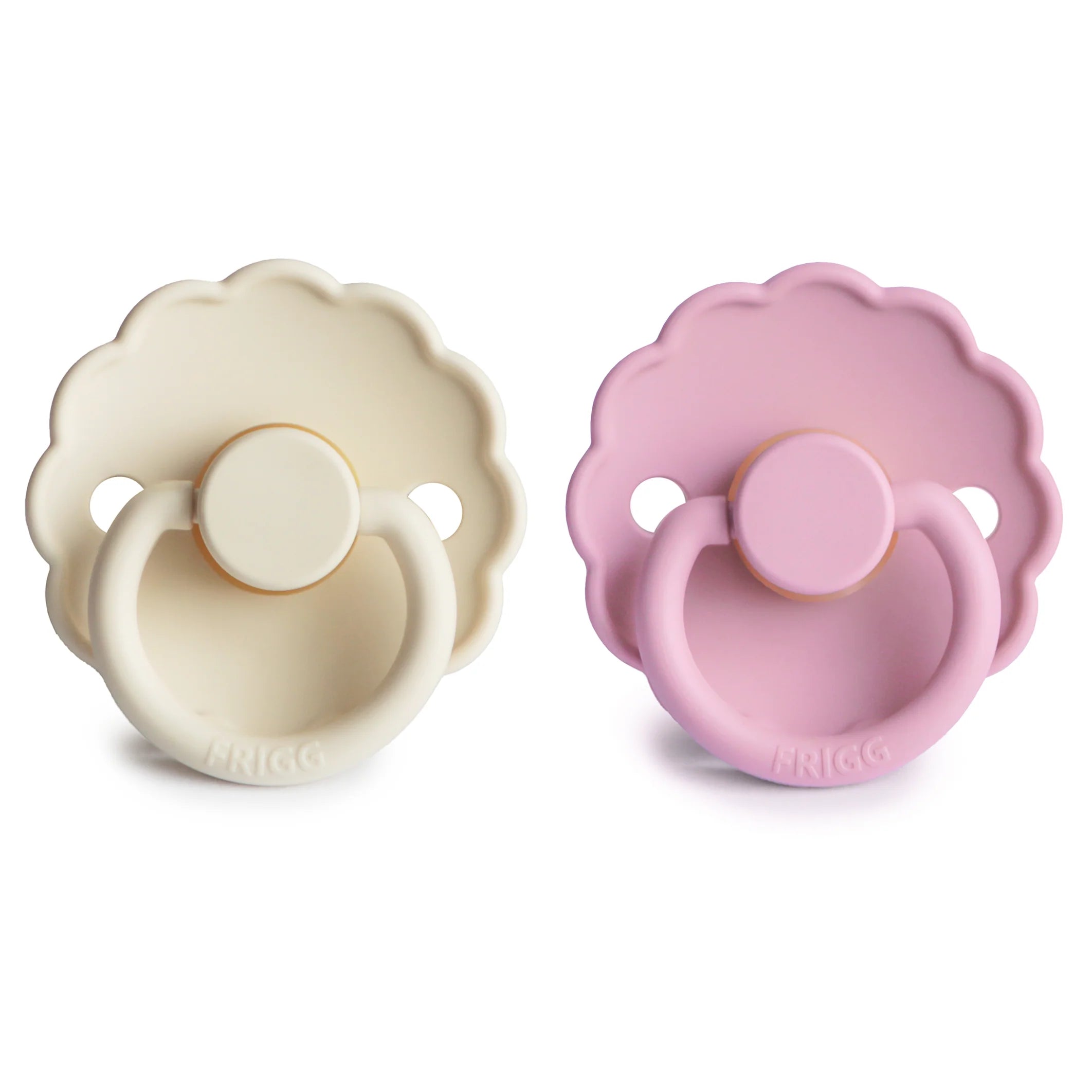 Pack of 2 natural rubber pacifiers Daisy Baby Pink/Soft Lilac T2 (6-18M) - FRIGG 