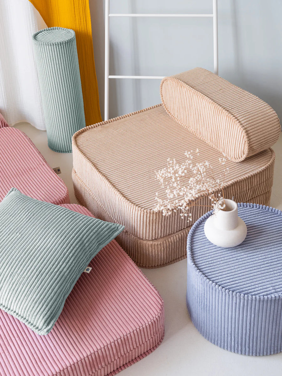 Pink foam corduroy folding armchair - Wigiwama 
