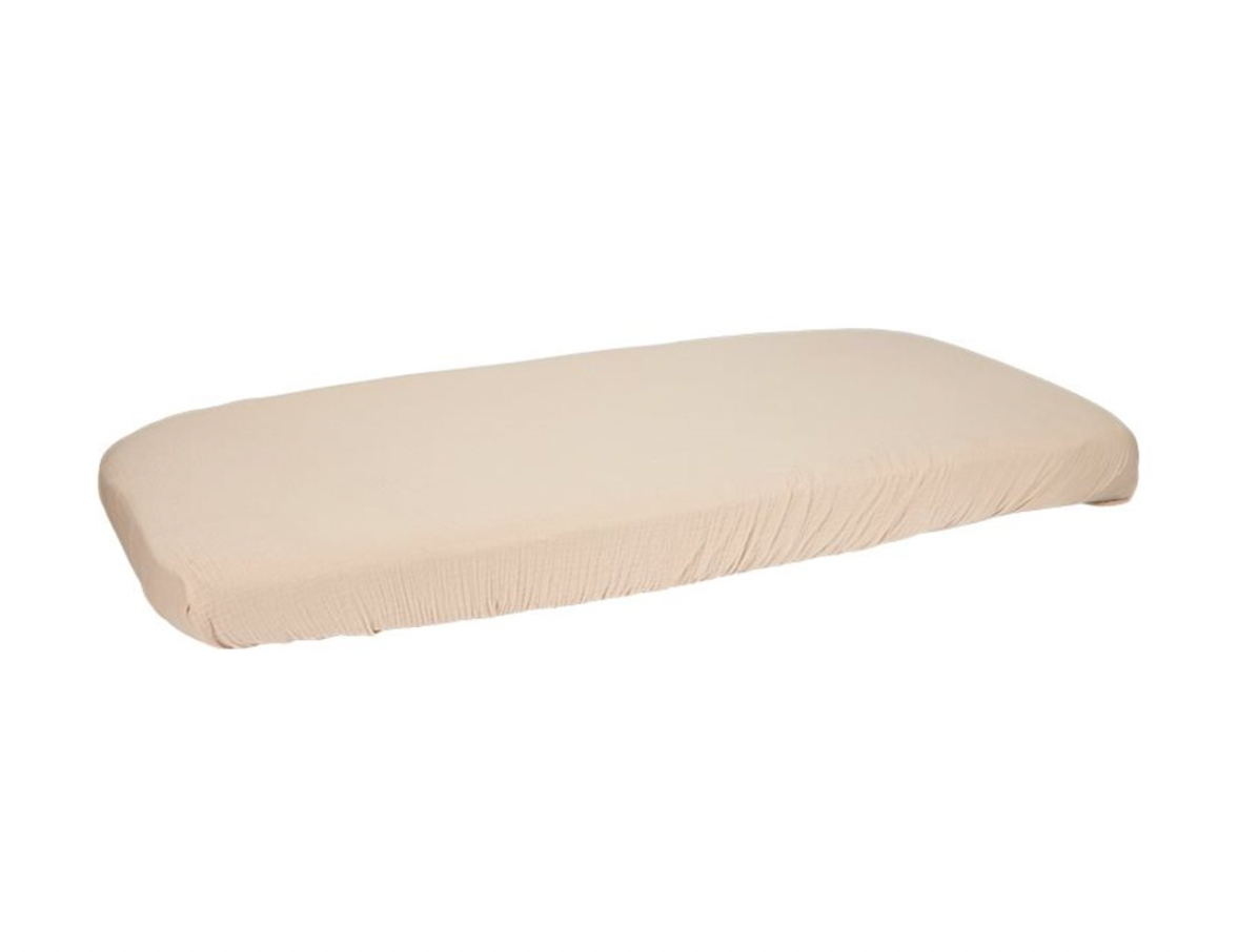 Fitted bed sheet 70x140/150cm Muslin Beige - Little dutch