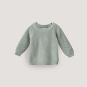 Light Mint baby chunky knit sweater - Mushie 
