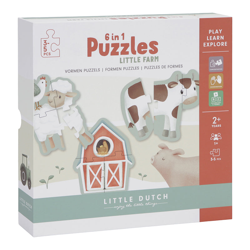 Puzzle 6 en 1 Little Farm - Little Dutch