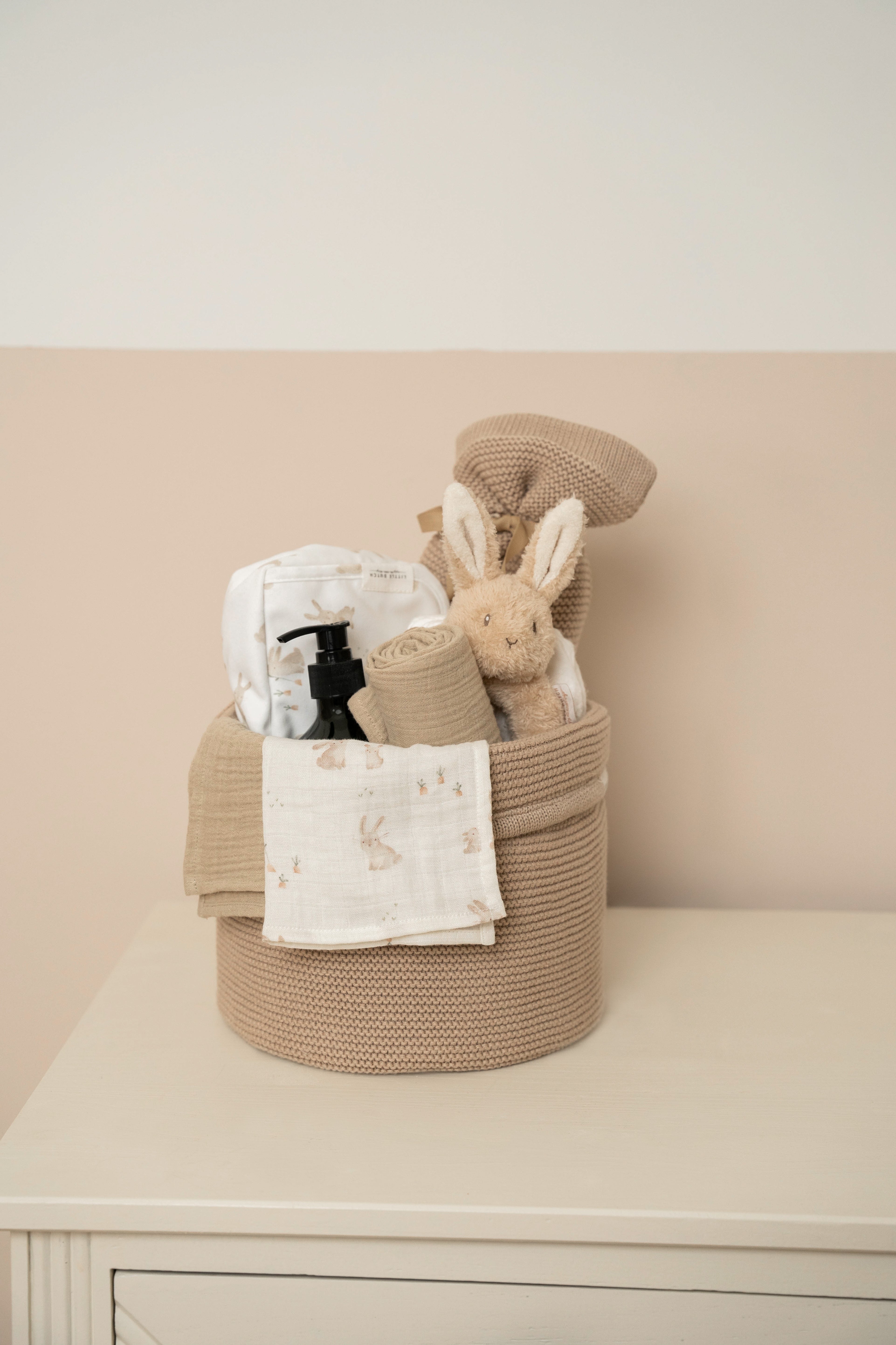Baby Bunny muslin washcloth set / Beige - Little Dutch