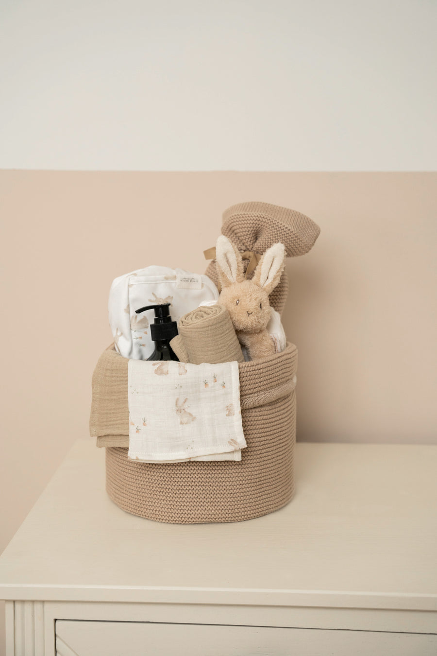 Set of 2 swaddle diapers 70x70cm muslin Baby Bunny / Beige - Little dutch