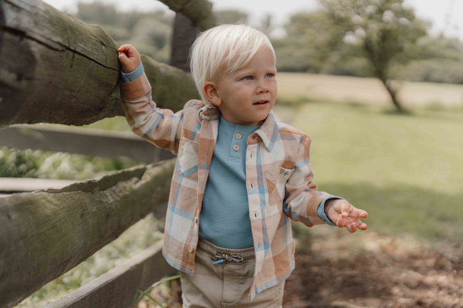 Chemise Ice Blue check - Little Dutch