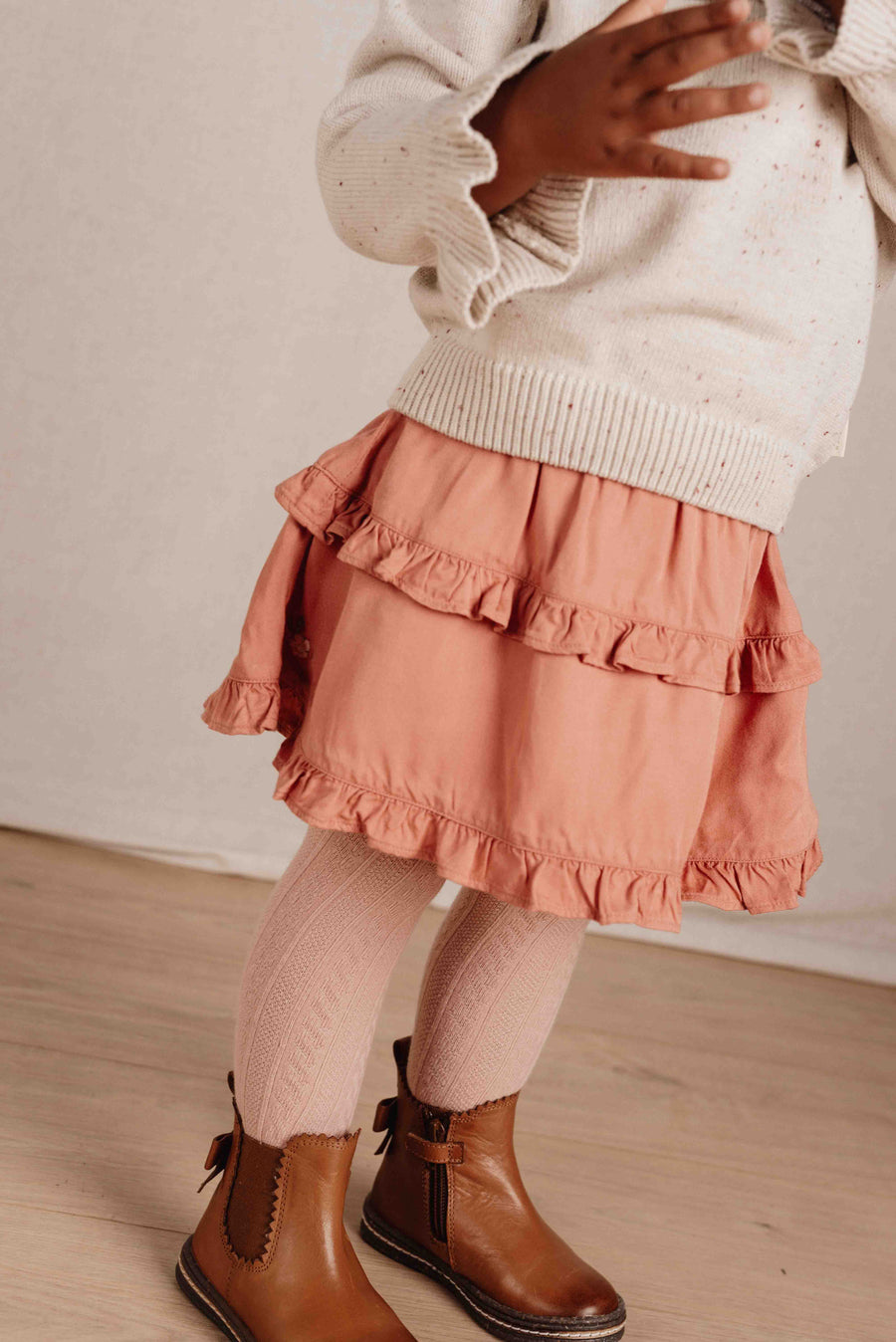 Soft Pink / Brown Tights - Little Dutch