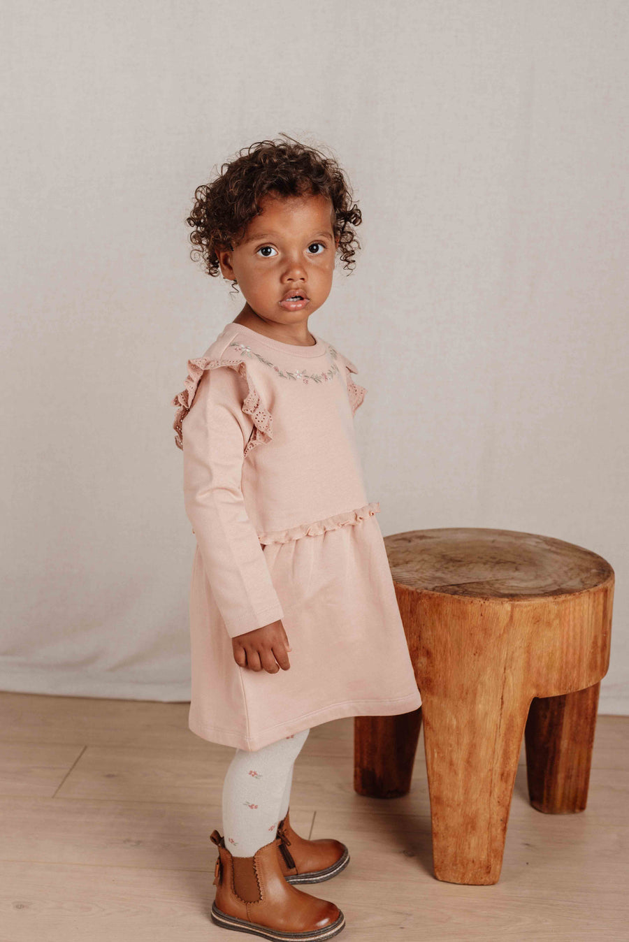 Robe manches longues Soft Rose - Little Dutch