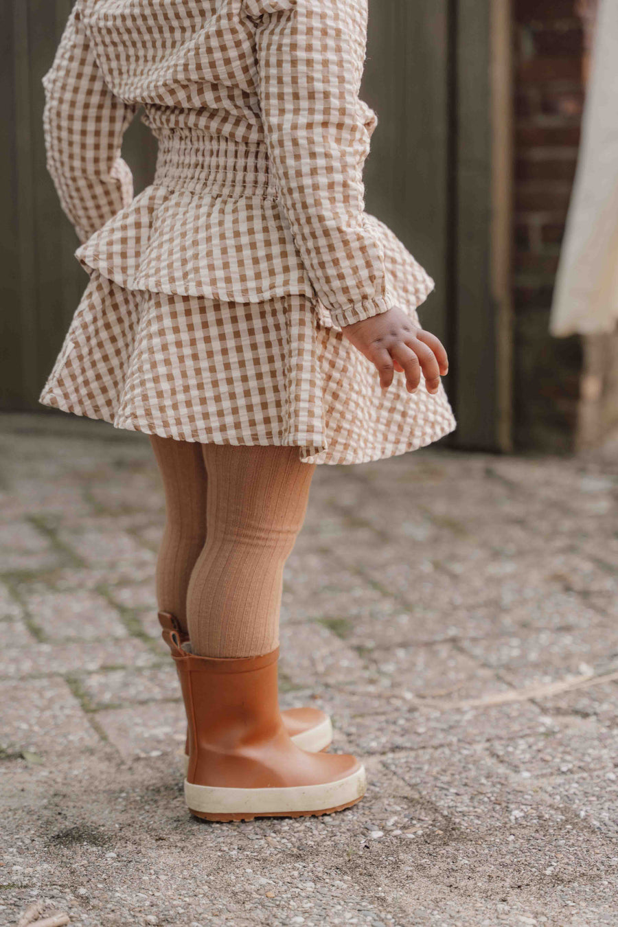 Soft Pink / Brown Tights - Little Dutch