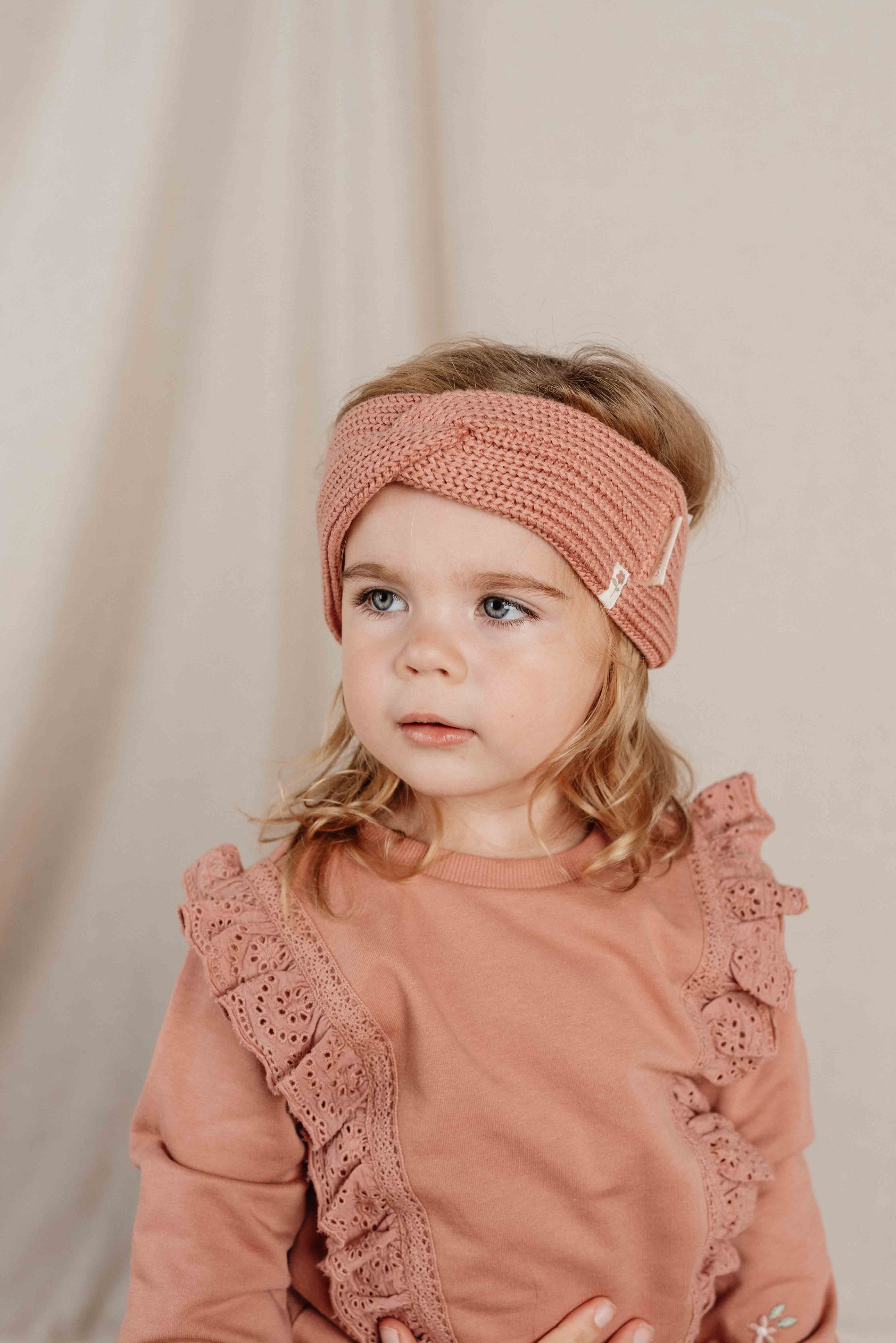 Bandeau pour cheveux en tricot Warm Rose - Little Dutch