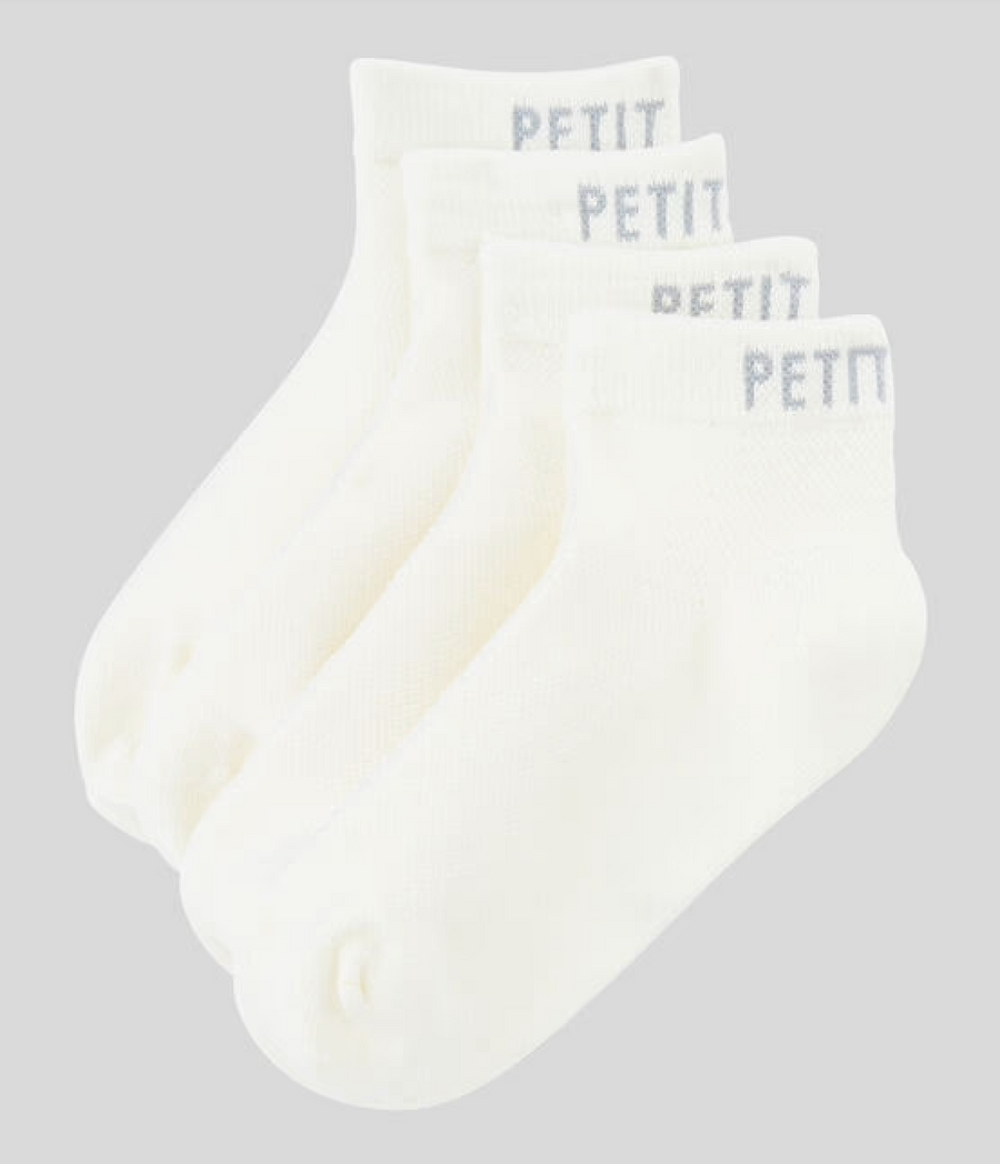 Pack of 2 pairs of low jersey socks in White - Petit Bateau