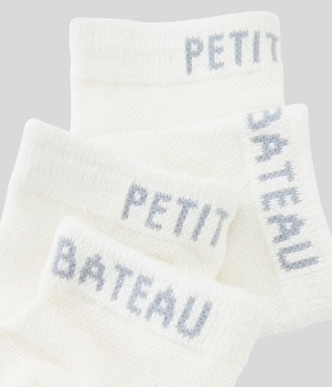 Pack of 2 pairs of low jersey socks in White - Petit Bateau