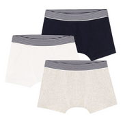Pack of 3 plain cotton boxers for little boys - Petit Bateau