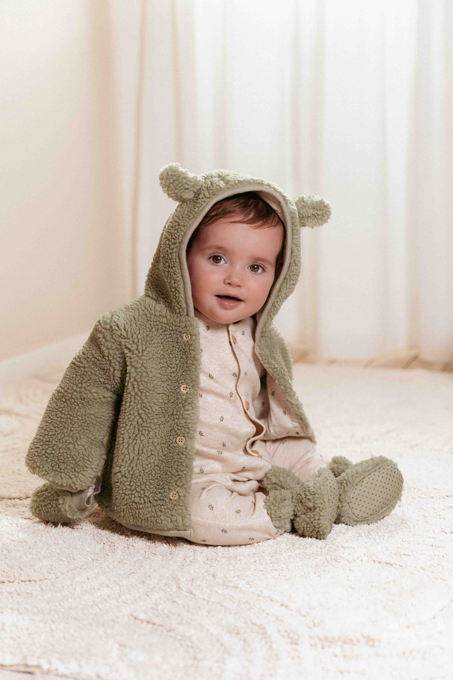 Teddy veste Soft Green - Little Dutch