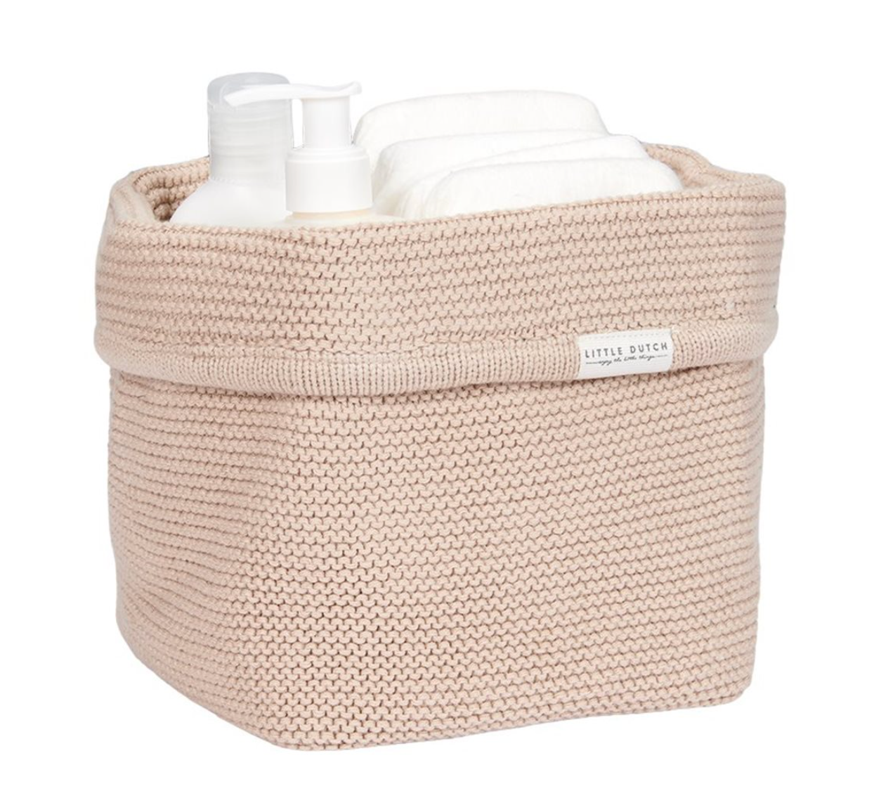 Small Beige knitted toiletry basket - Little dutch