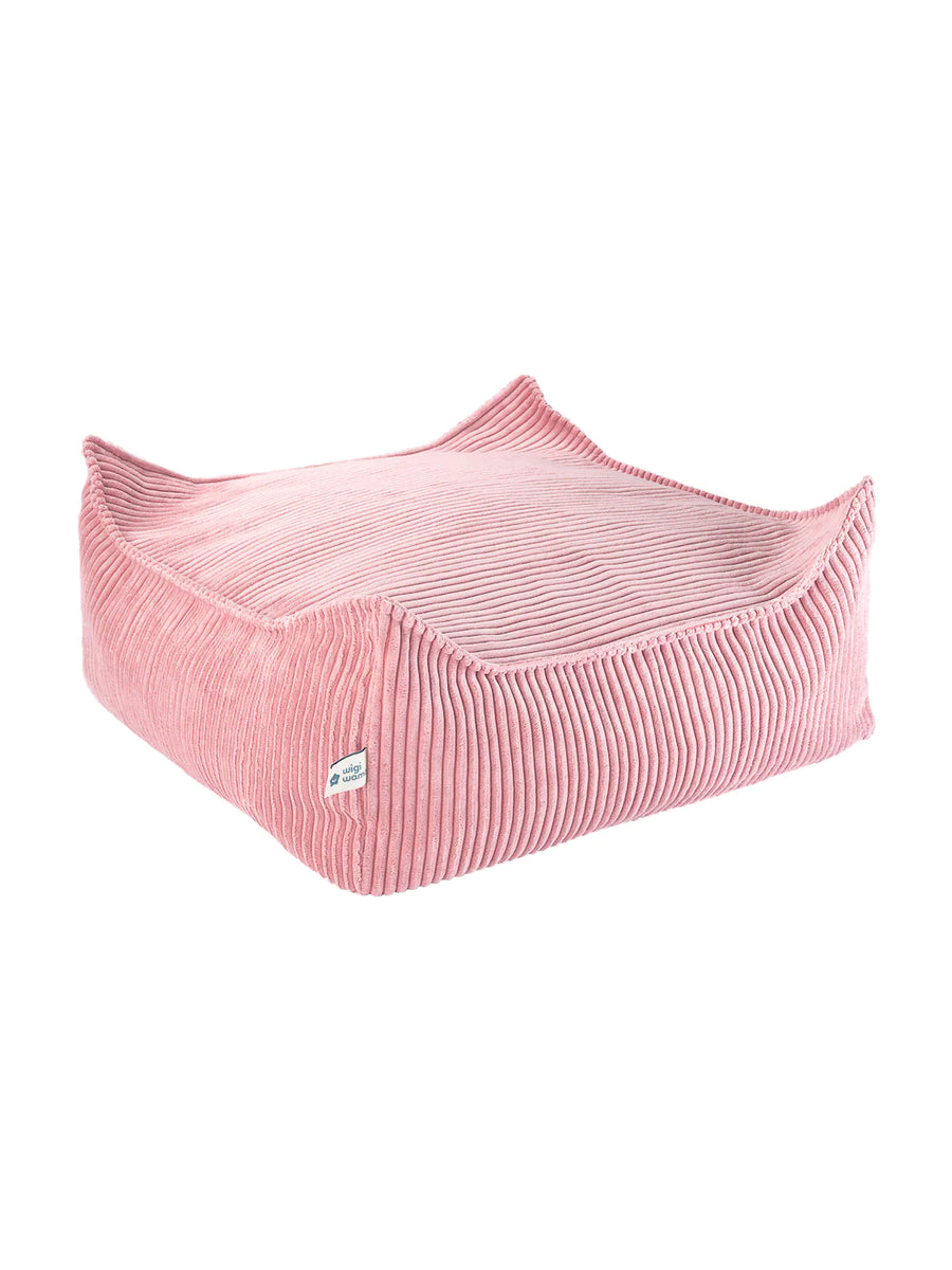 Pouf carré velours côtelé Pink mousse - Wigiwama