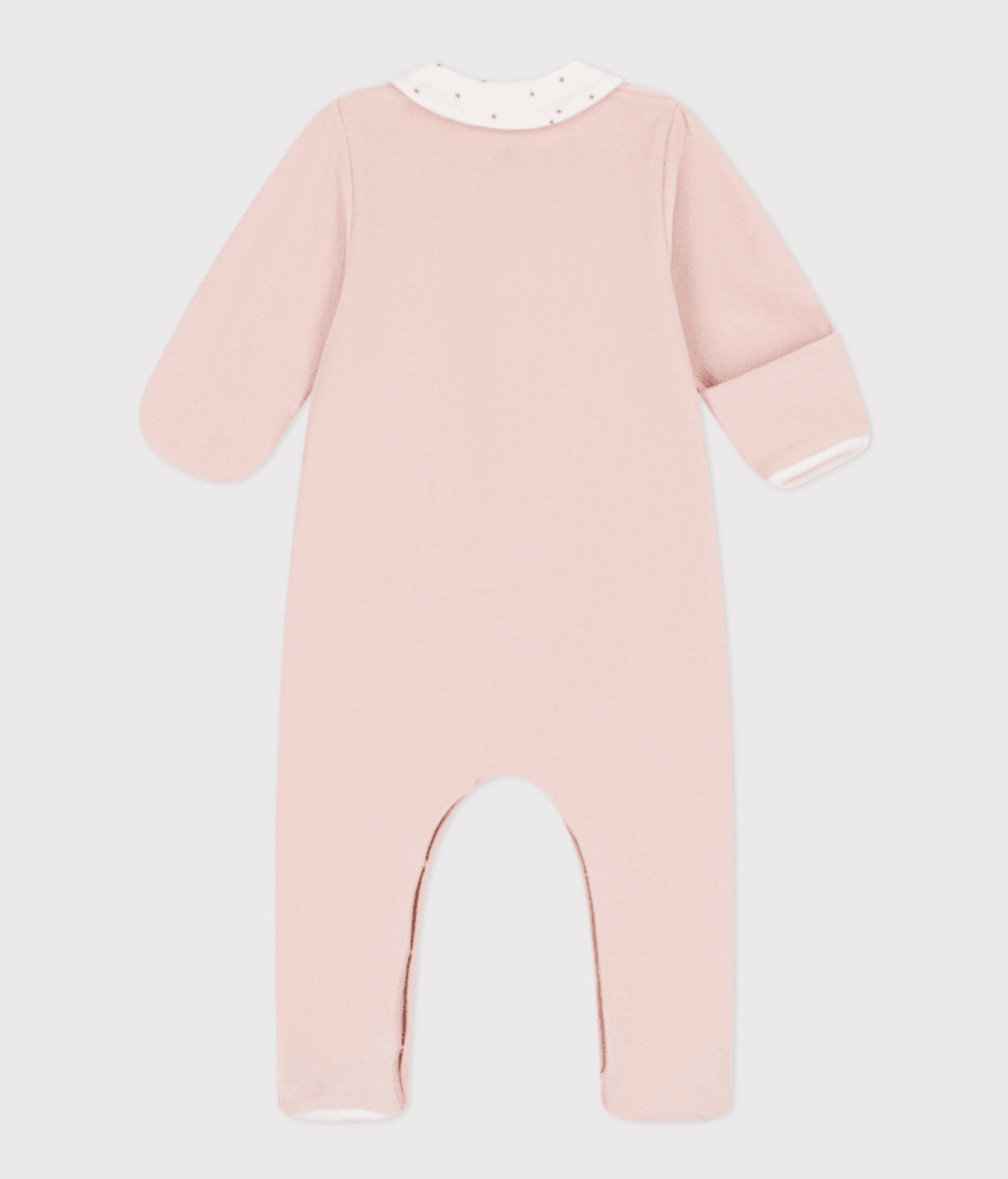 Pyjama bébé avec col en velours | Rose saline - Petit Bateau