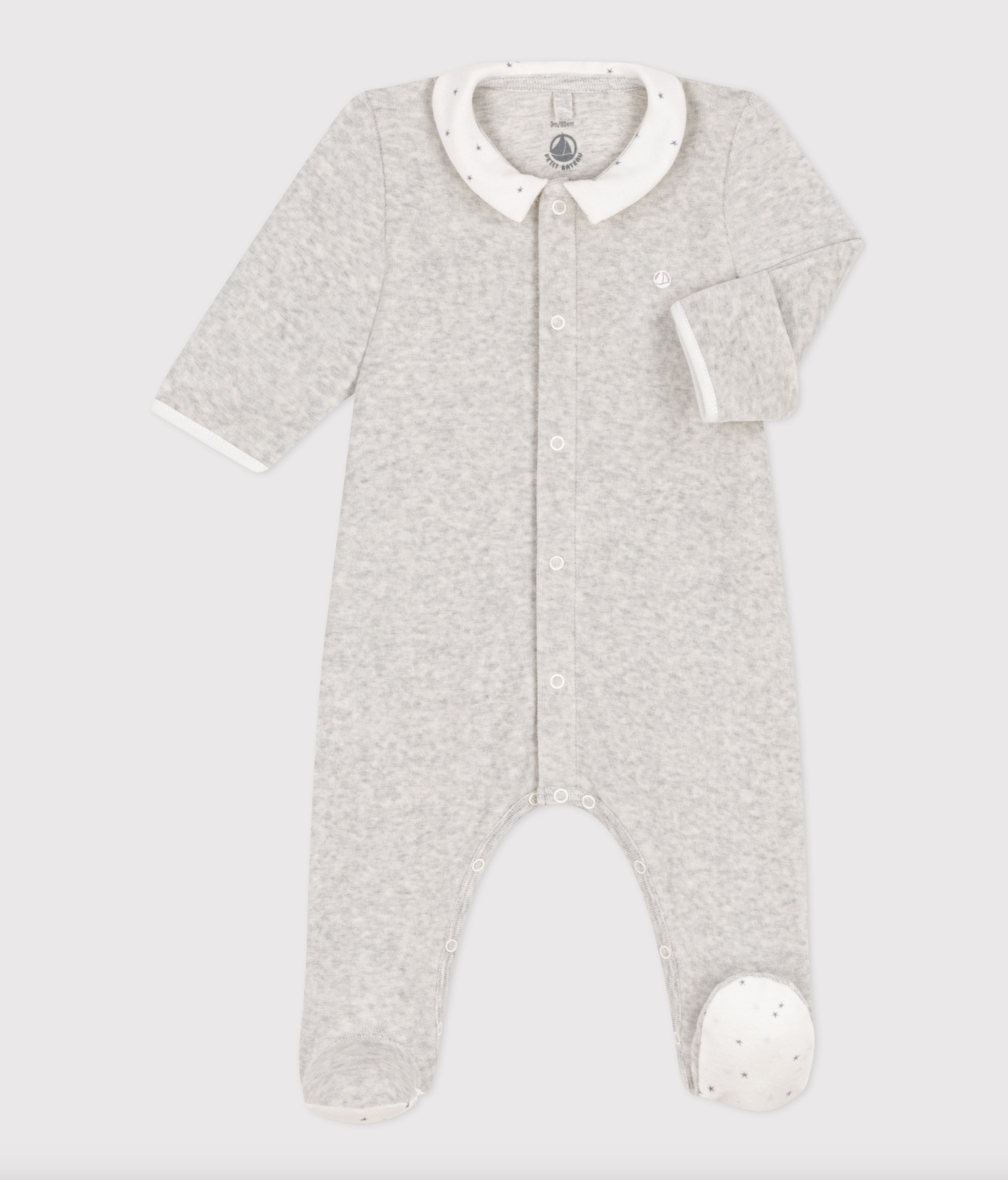 Pyjama coeur petite fille en molleton MARSHMALLOW/TERKUIT