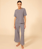 Pyjama milleraies en coton femme Smoking/Marshmallow - Petit Bateau