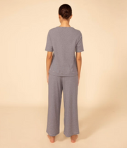 Pyjama milleraies en coton femme Smoking/Marshmallow - Petit Bateau