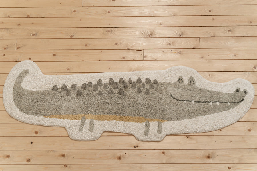 Krokodil wasbaar vloerkleed 53x170cm - Little Dutch