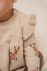 Robe de Noël en tricot à manches longues et à volants - Little Dutch