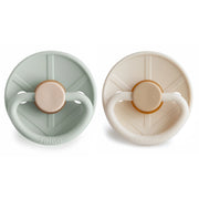 Pack of 2 Little Viking Sage/Cream T1 Natural Rubber Pacifiers (0-6M) - FRIGG 