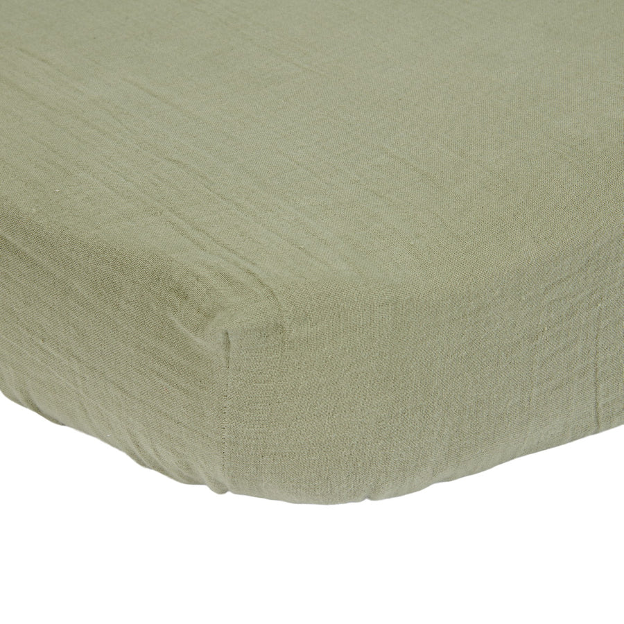 Hoeslaken 70x140/150cm Mousseline Beige - Little Dutch