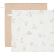 Baby Bunny muslin washcloth set / Beige - Little Dutch