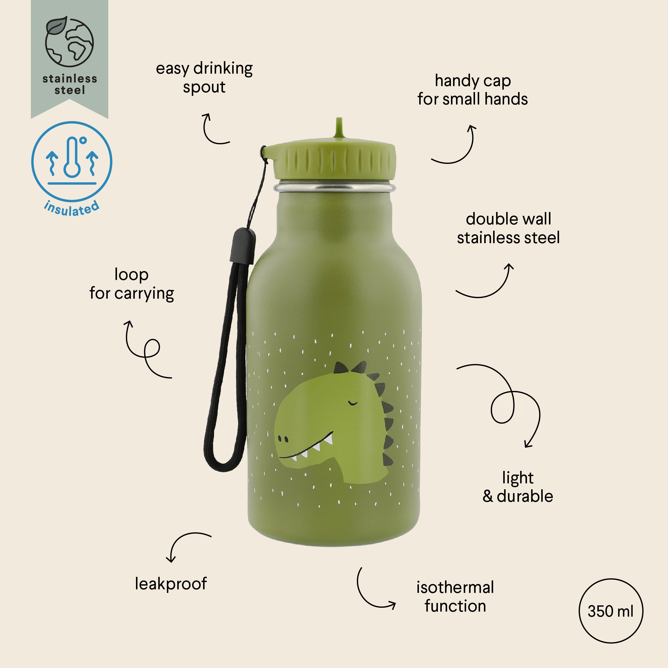 Mr. Lion water bottle 350ml - Trixie