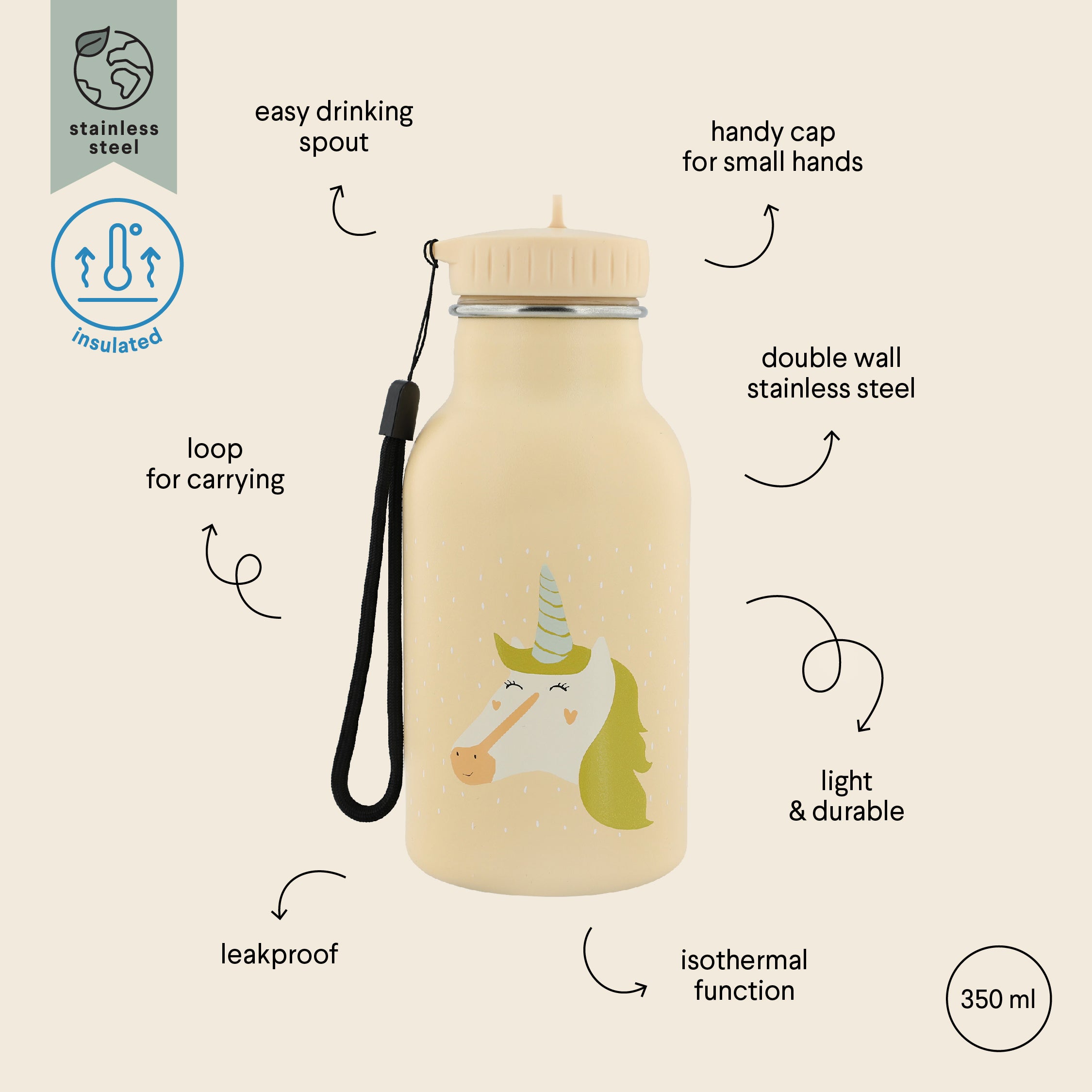 Mr. Lion water bottle 350ml - Trixie