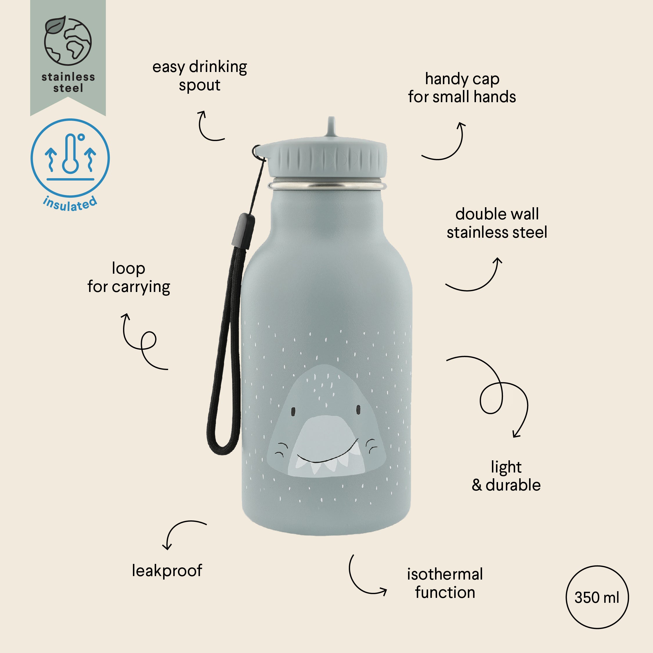 Mr. Lion water bottle 350ml - Trixie