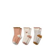 Pack of 3 non-slip baby socks Eloy | Peach/Sandy - Liewood