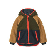 Jackson Army Brown Multi mix reversible fleece jacket - Liewood