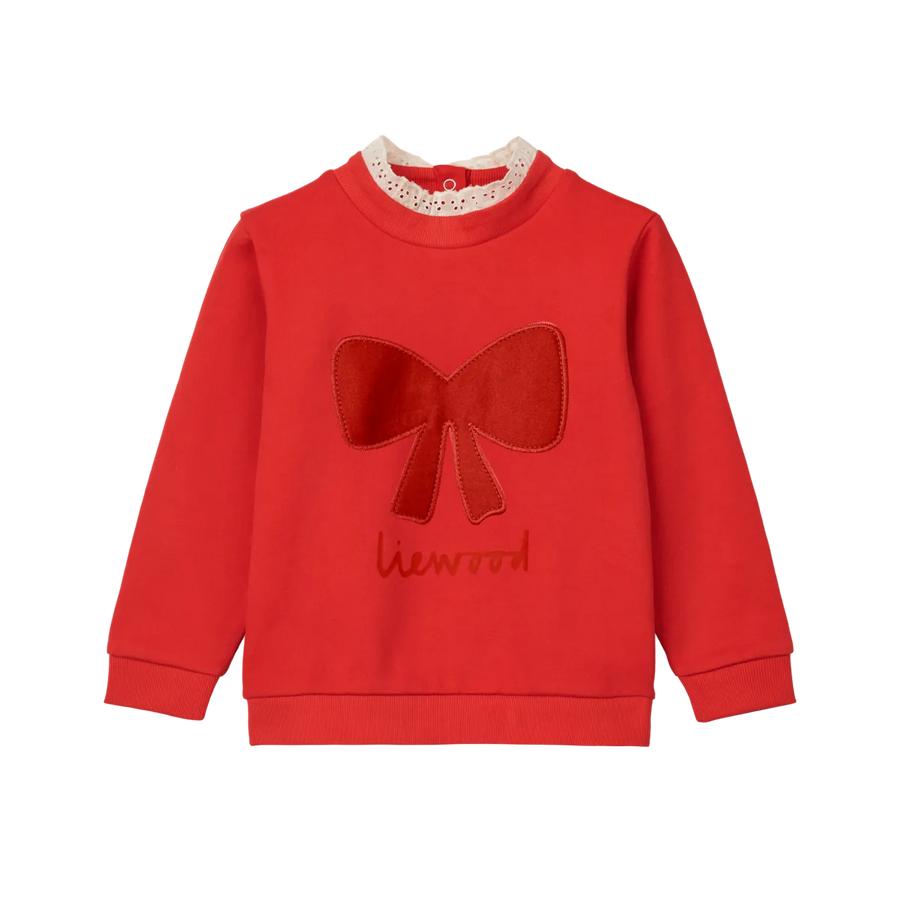 Sweatshirt Rakel Holiday bow dark red/Apple red - Liewood