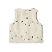 Gilet brodé en teddy Helgo | Peach/Sandy embroidery - Liewood