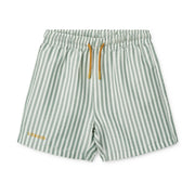 Short de bain à rayures Duke | Stripe Peppermint/Crisp white - Liewood