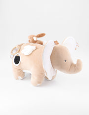 Babou activity soft toy in Veloudoux and Caramel muslin - Noukies