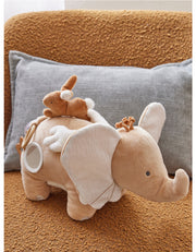 Babou activity soft toy in Veloudoux and Caramel muslin - Noukies