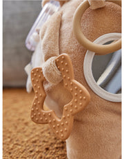 Babou activity soft toy in Veloudoux and Caramel muslin - Noukies