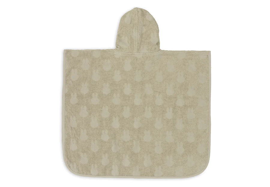 Miffy Jacquard terry toweling bath poncho | Olive Green - Jollein