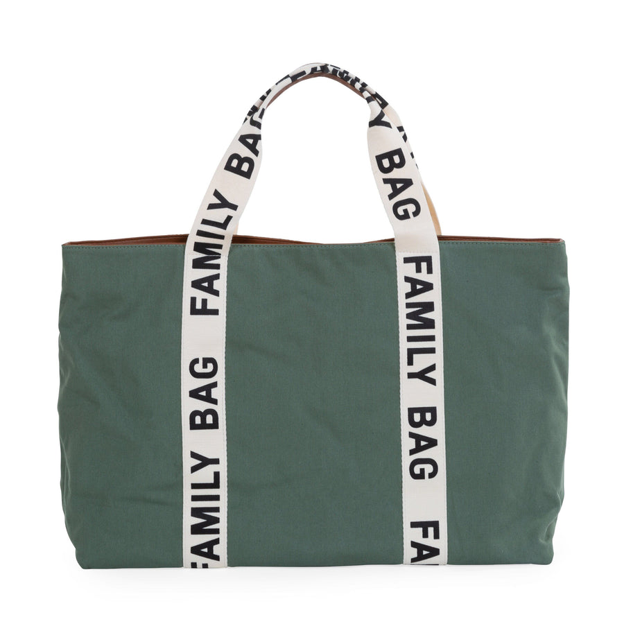 Family Bag changing bag Signature canvas Green - Childhome 