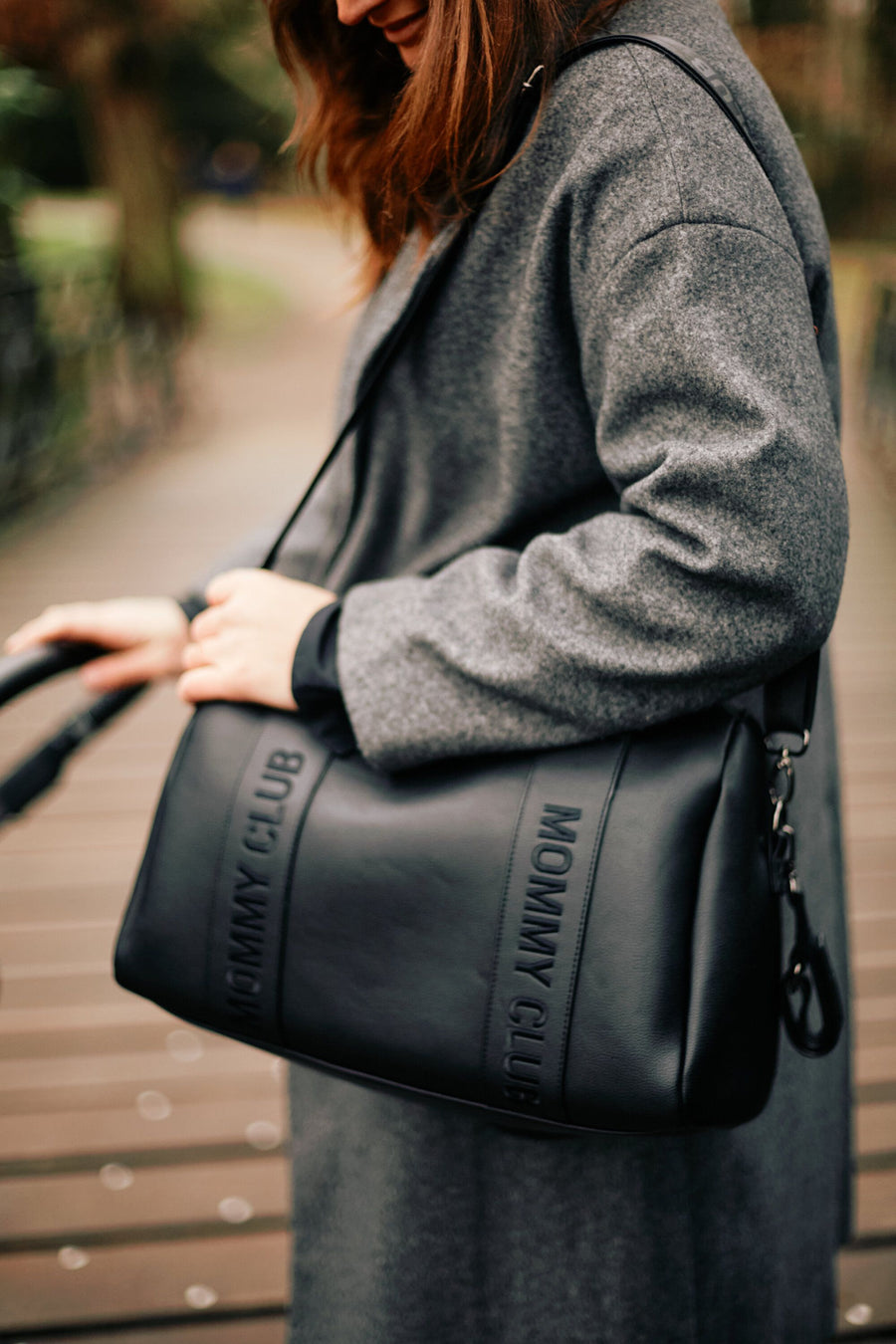 Mommy Club sac à langer Signature Cuir Vegan Noir - Childhome