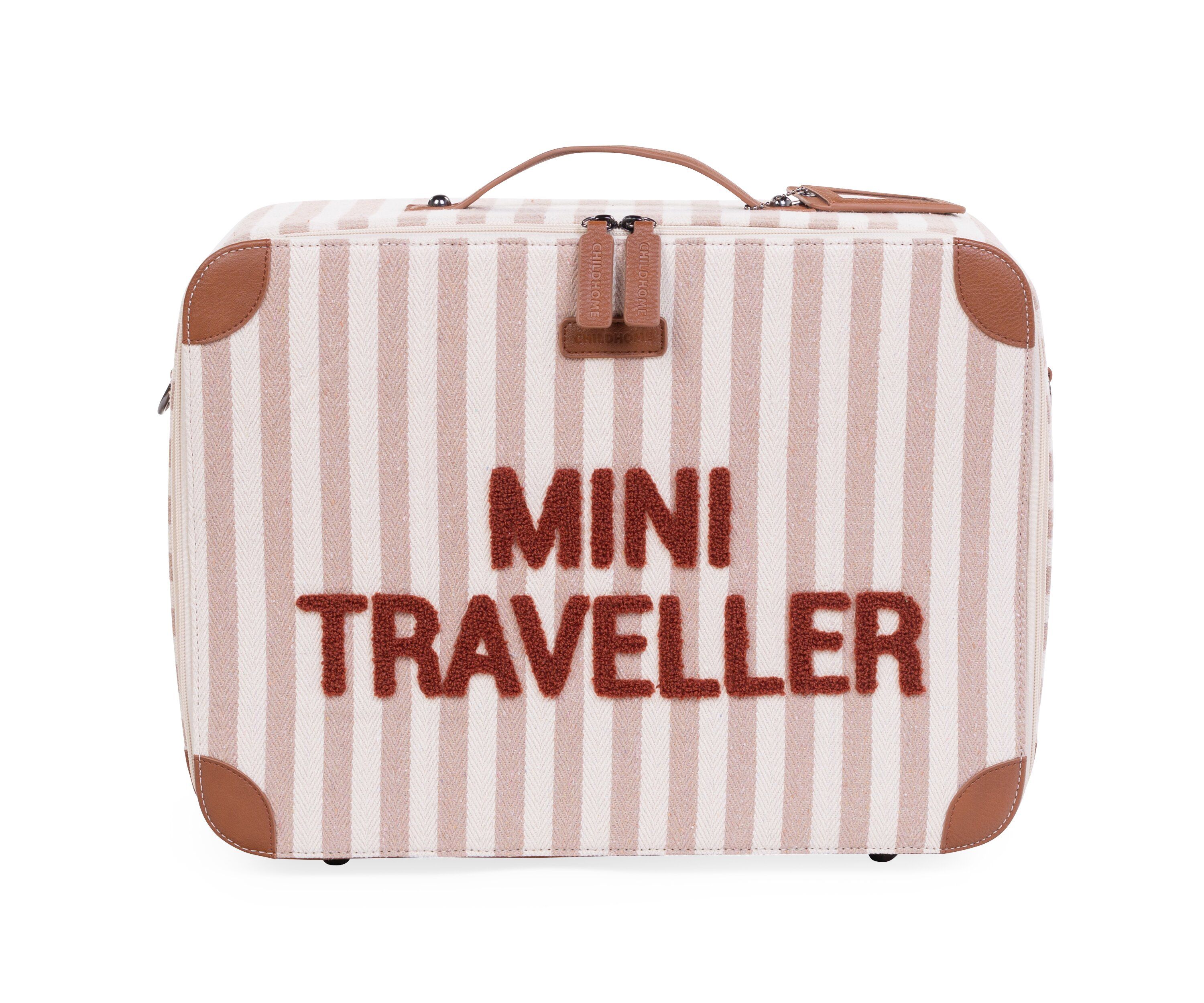 Valise Mini Traveller enfant rayures Nude/Terracotta - Childhome