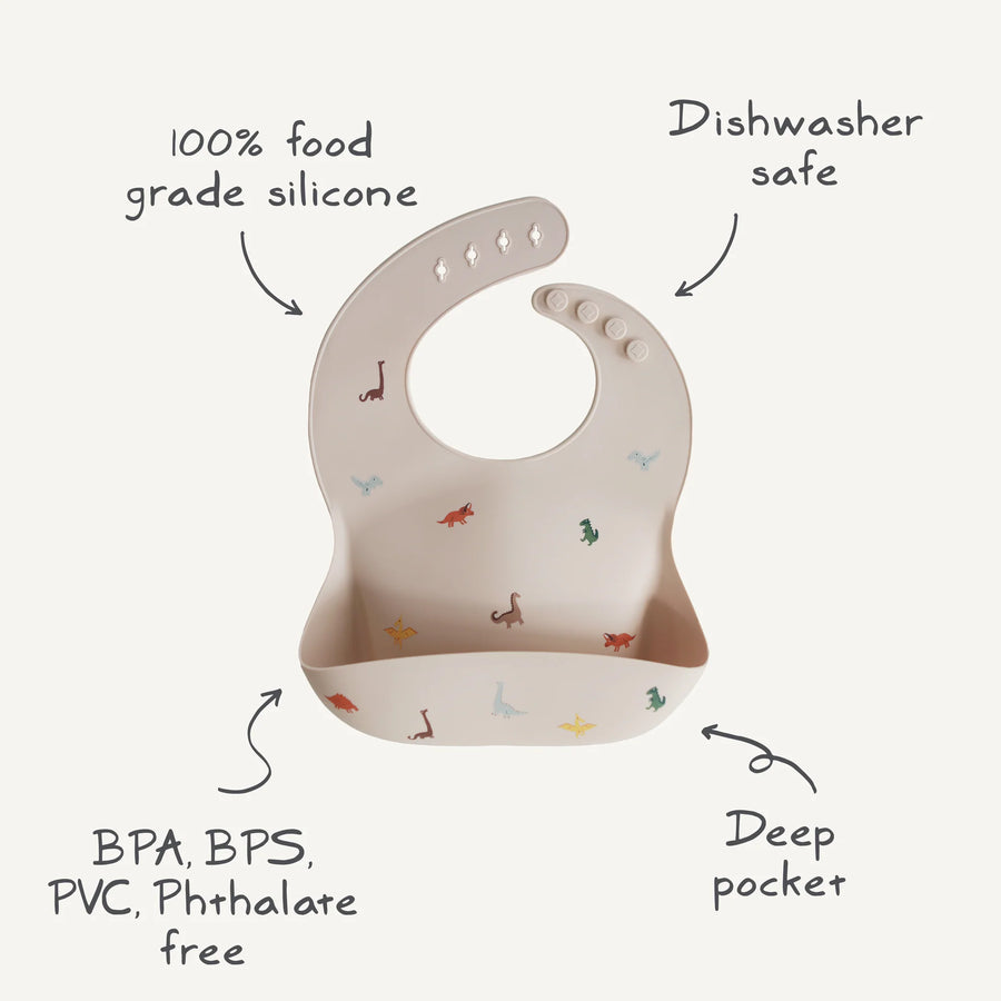 Pale Mauve Silicone Bib - Mushie 