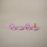 Pack of 2 natural rubber pacifiers Daisy Baby Pink/Soft Lilac T2 (6-18M) - FRIGG 