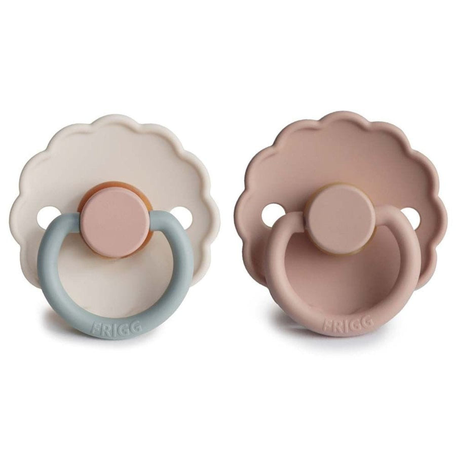 Pack of 2 Daisy Baby Natural Rubber Pacifiers Blush/Cream T1 (0-6M) - FRIGG 