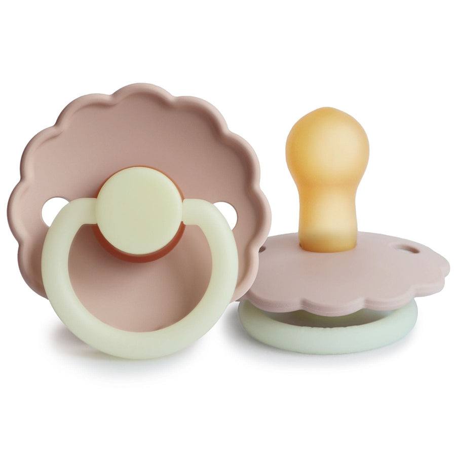 Pack of 2 Daisy Night French Gray/Portobello T2 natural rubber pacifiers (6-18M) - FRIGG 