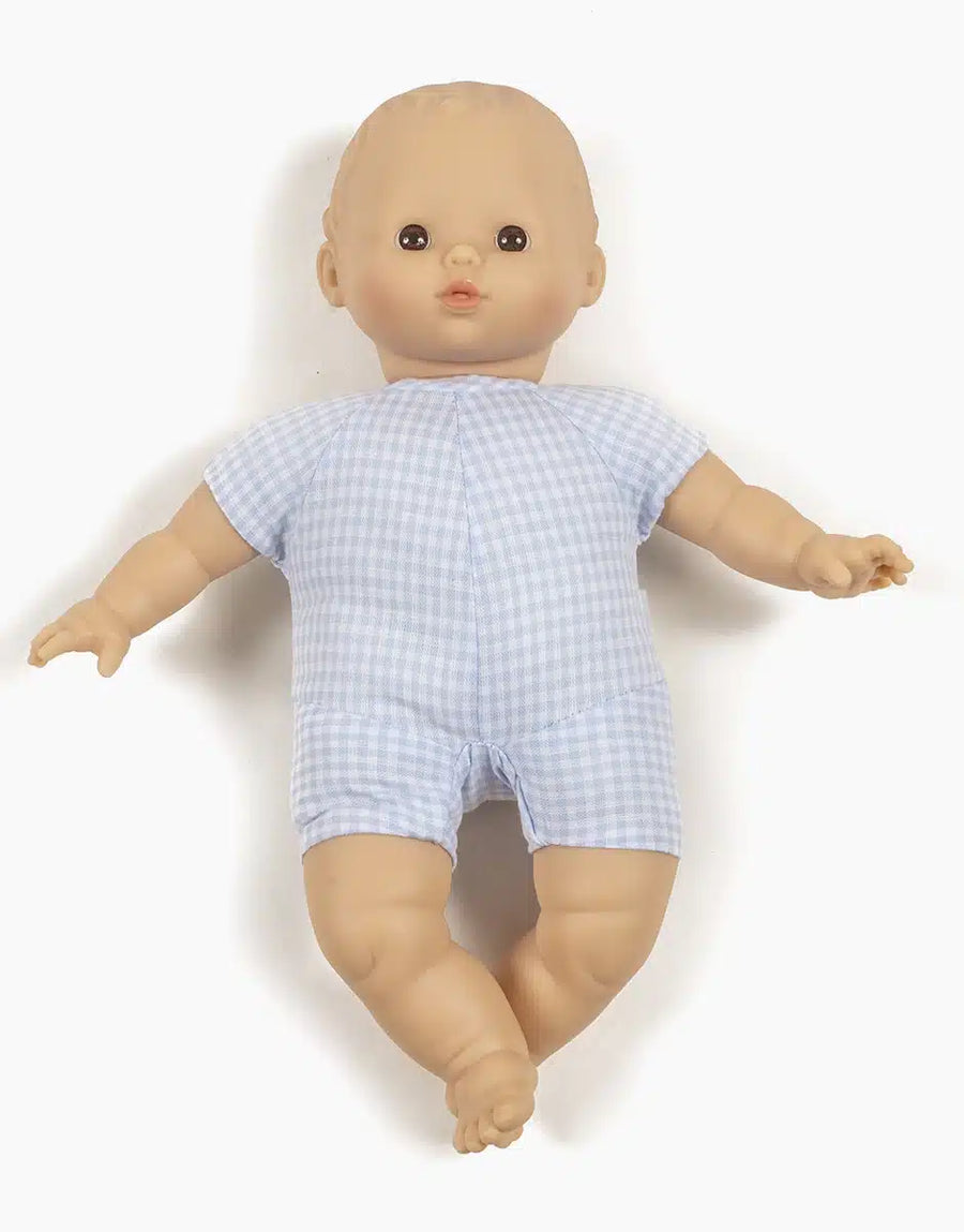 Lucien with blue Vichy body | Babies 28cm - Minikane