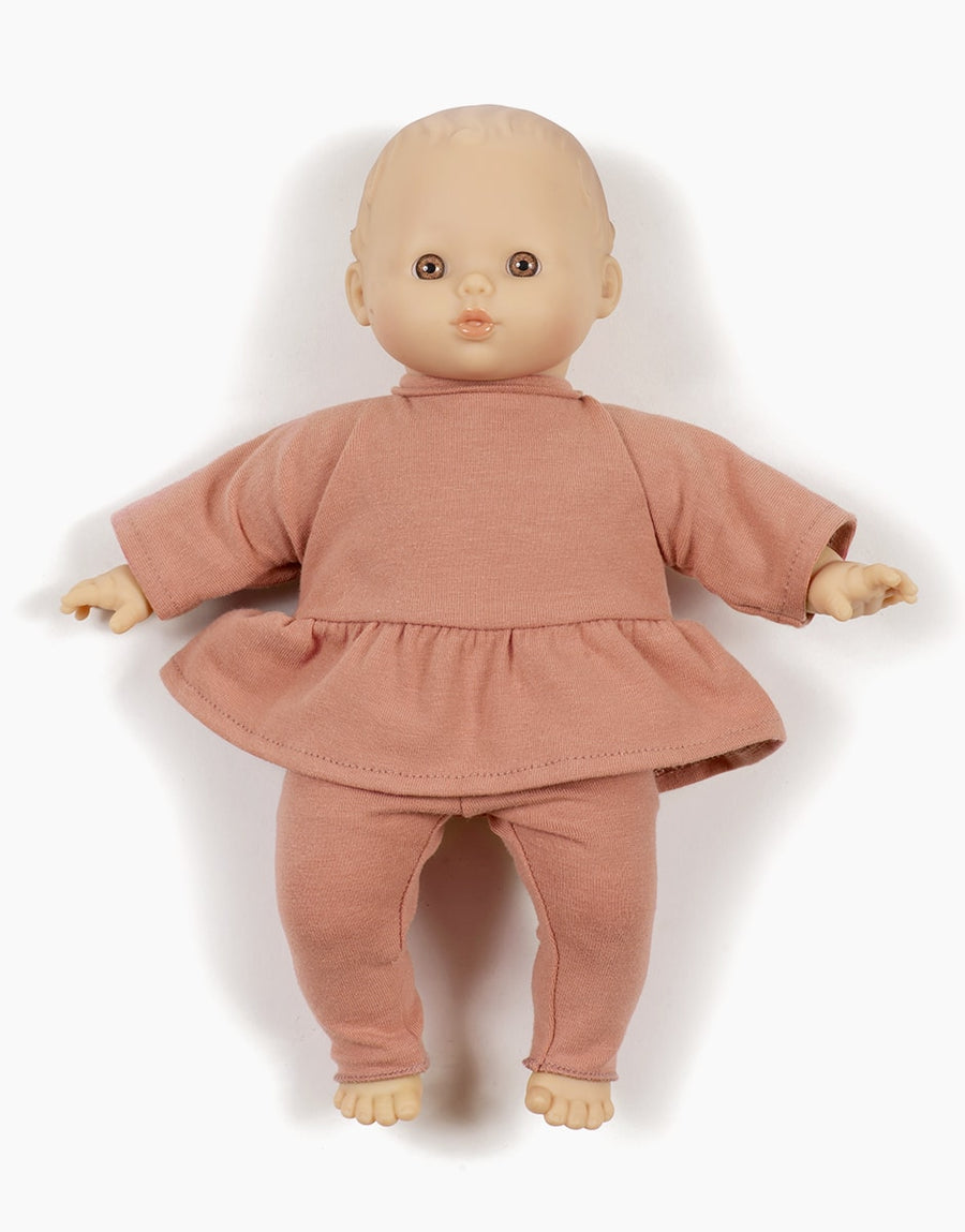 Ensemble Ophélia en jersey marsala pour poupée Babies - Minikane